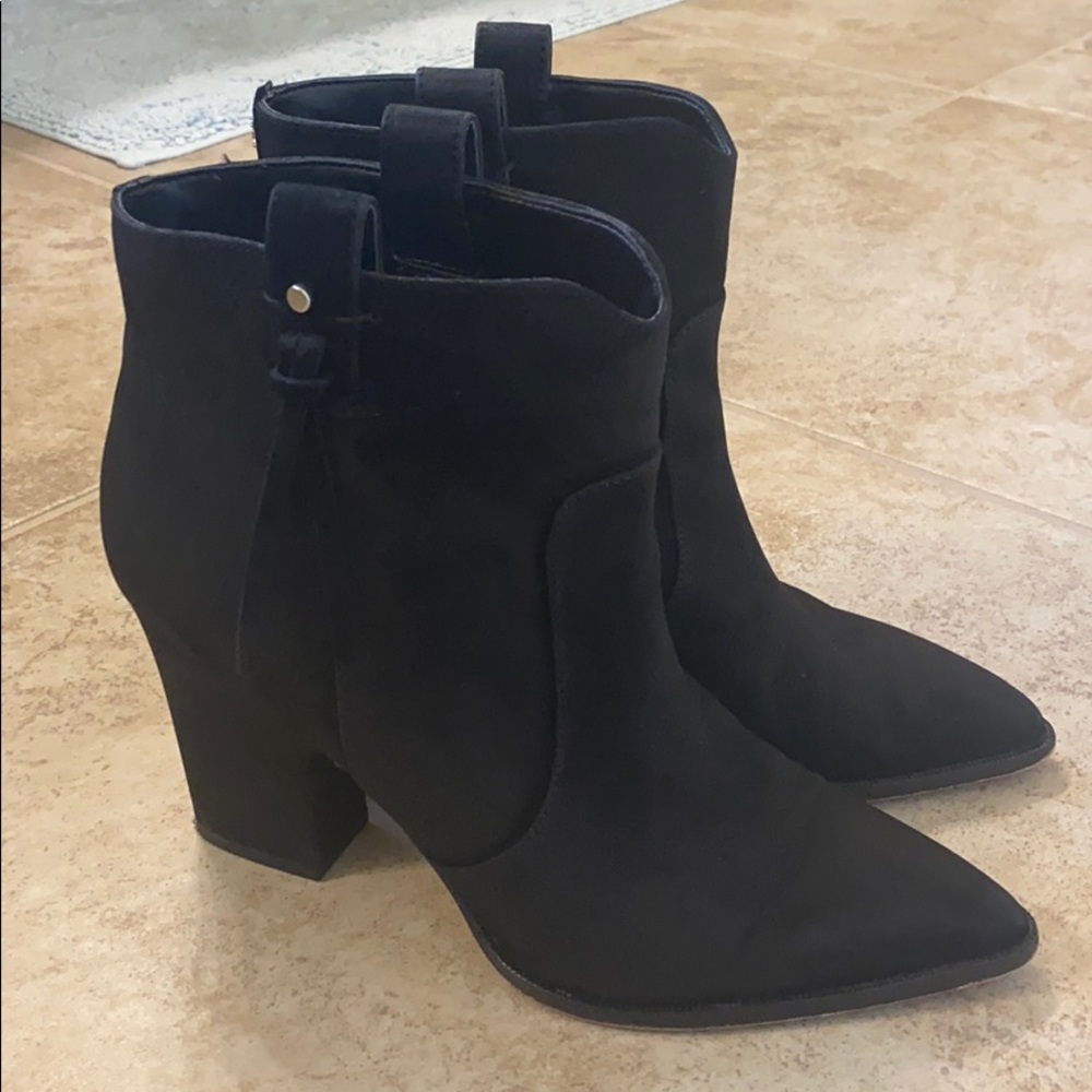 Beautiful Black Suede Sam Edelman Heeled Booties